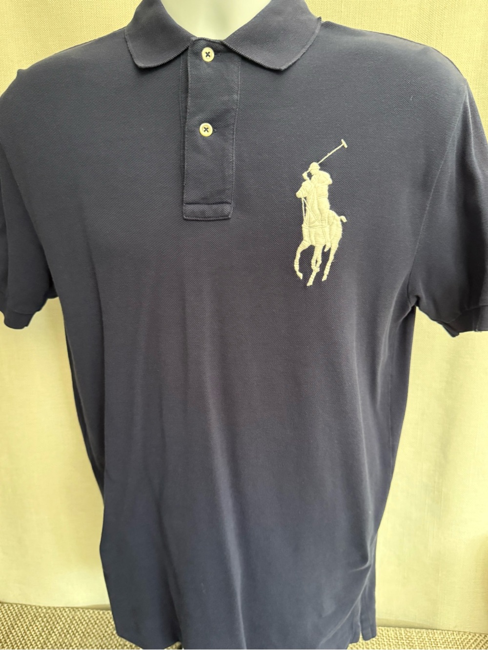 Ralph Lauren Dark Navy Polo with Contrasting Cream Pony